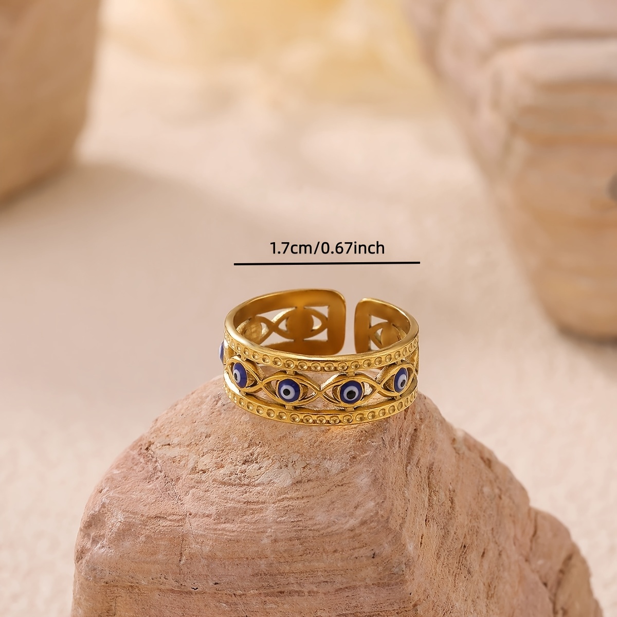 Multicolor Enamel Dripping Oil Demon Eye Open Ring, Women's Gift